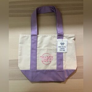 Trader Joe’s Mini Pastel Lavender Canvas Tote Bag